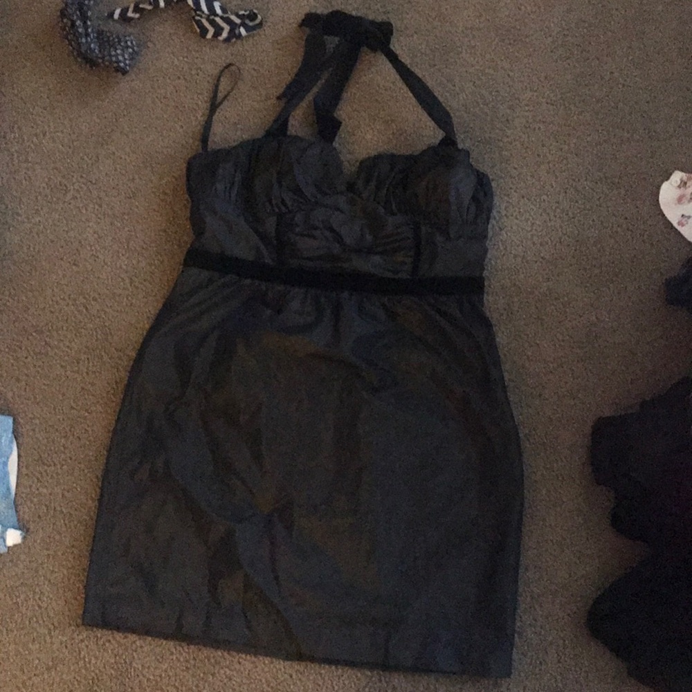 Olive halter dress